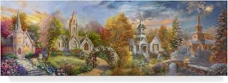Trademark Fine Art a Church for All Seasons by Nicky Boehme, 10x32-Inch
