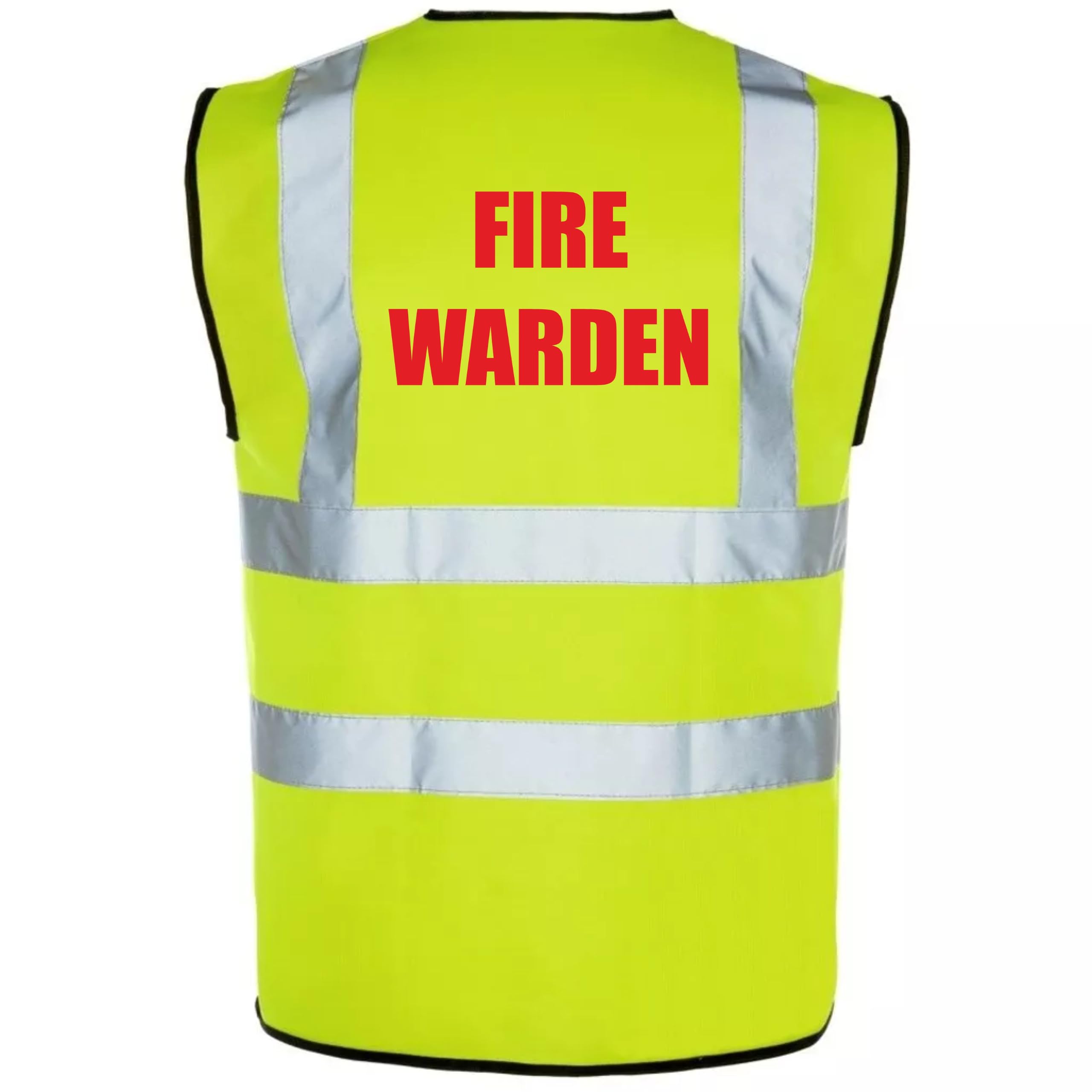 Fire Warden Yellow High Visibility Hi Vis Viz Vest Safety Waistcoat, Printed By Brook Hi Vis XX-Large