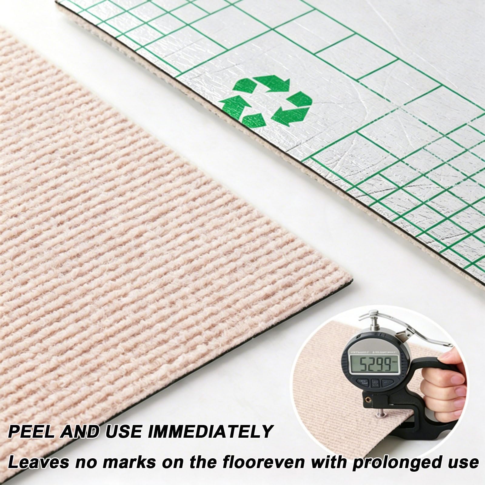 Tapis D'Escalier, 5 Pièces 40 x 155 cm Auto-Adhésif Antidérapant Tapis de Porte Lavable en Machine, avec Dos en TPE pour Enfants, Personnes Âgées et Animaux, Brun Beige