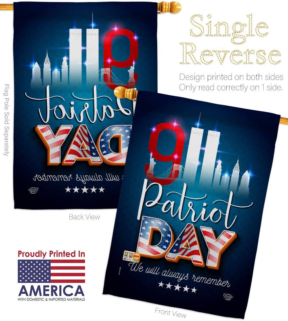 911 Remember Honor House Flag Americana Patriot Day World Planet Peace Environment Awareness United State American Small Decorative Gift Yard Banner Made In USA 28 X 40