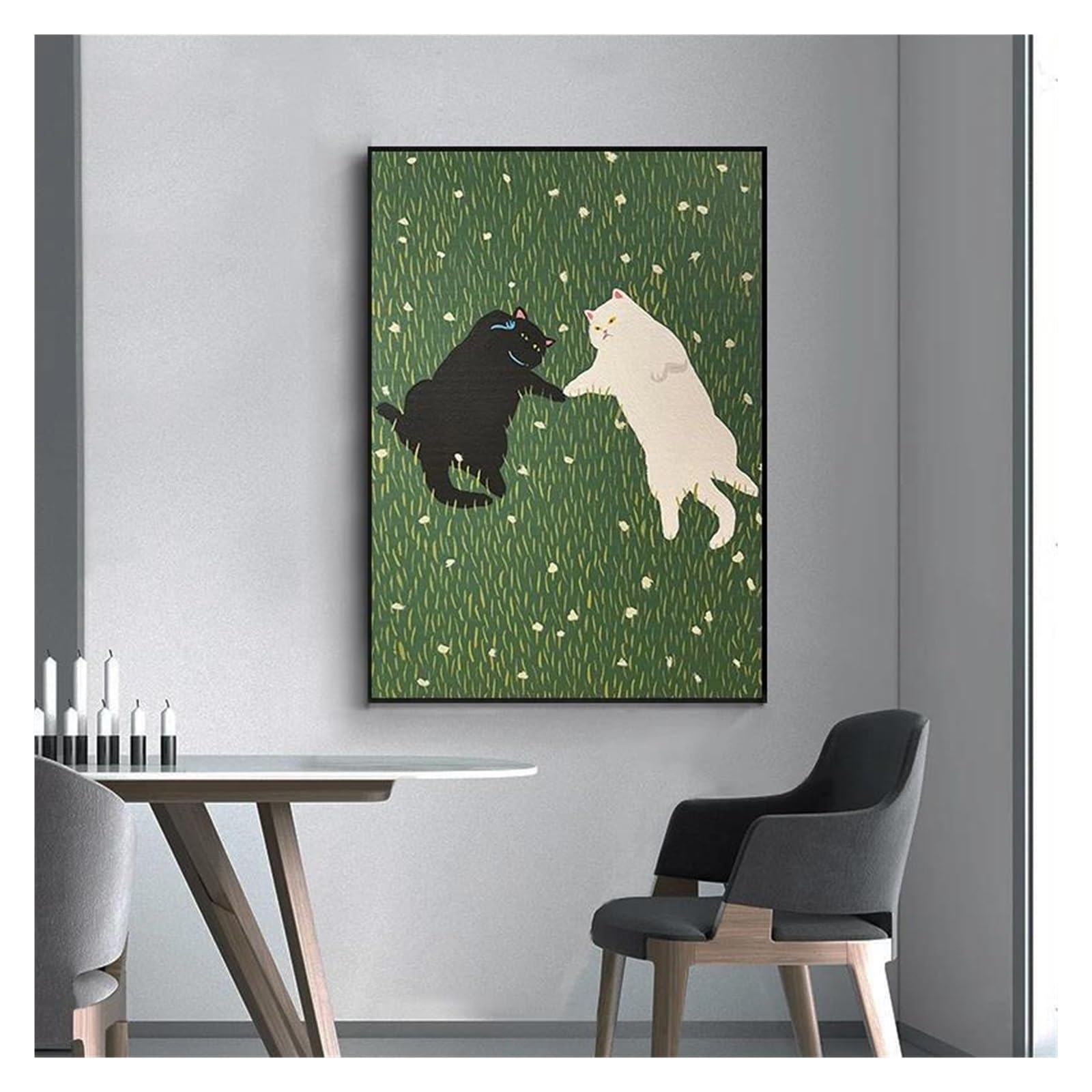Pósteres de gatos modernos en lienzo de 30x40cm para una decoración estética y adorable
