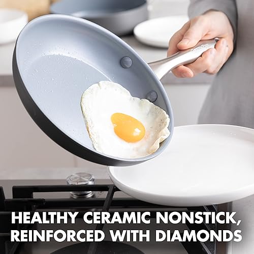 Miniatura 2 de GreenPan Lima - Sartén antiadherente de cerámica anodizada dura de 8 pulgadas sin PFAS apta para horno gris