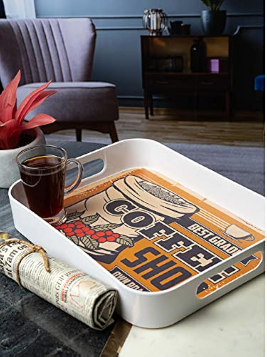 Goodhomes Melamine Rectangular Serving Tray, MT335, Green Lines (B09DSX2K4Z) Amazon Price History, Amazon Price Tracker