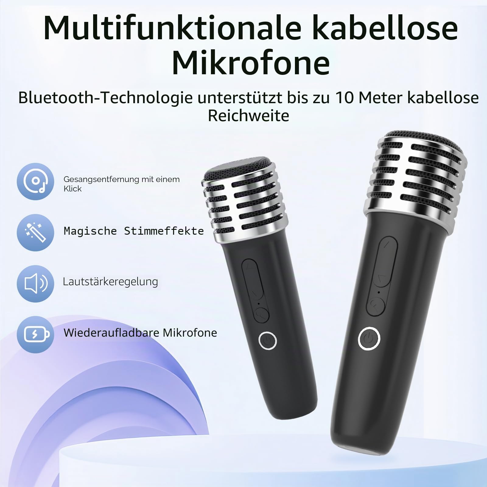 süß Katzenohr Karaoke-Maschine für Kinder Erwachsene, Tragbar Karaoke-System mit blinkendem LED-Licht, 2 drahtlose Mikrofone, Geschenk Party Lautsprecher für Kinder Geburtstag Weihnachten