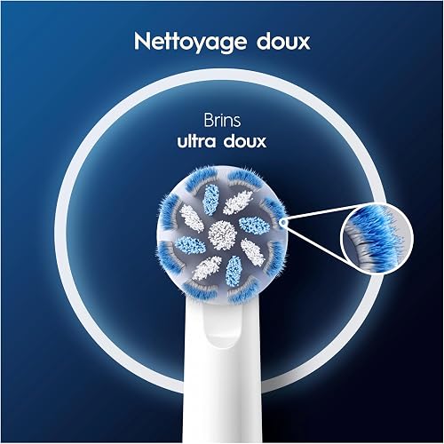 Oral-B Brossettes de Rechange Sensitive Clean, lot de 12, Blanches – Recharges Brosse à Dents Électrique Pro avec des Brins Ultra Doux pour les Gencives Saines, Emballage en Carton - 4