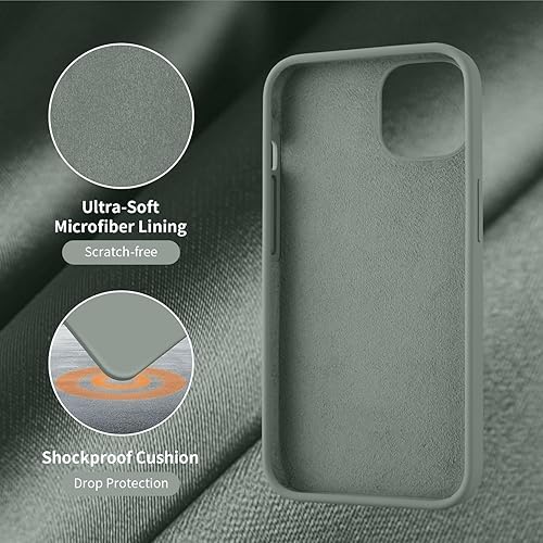 Miniatura 5 de Cordking Funda para iPhone 13, iPhone 14, funda de silicona ultra delgada, a prueba de golpes, con forro de microfibra suave antiarañazos, 6.1