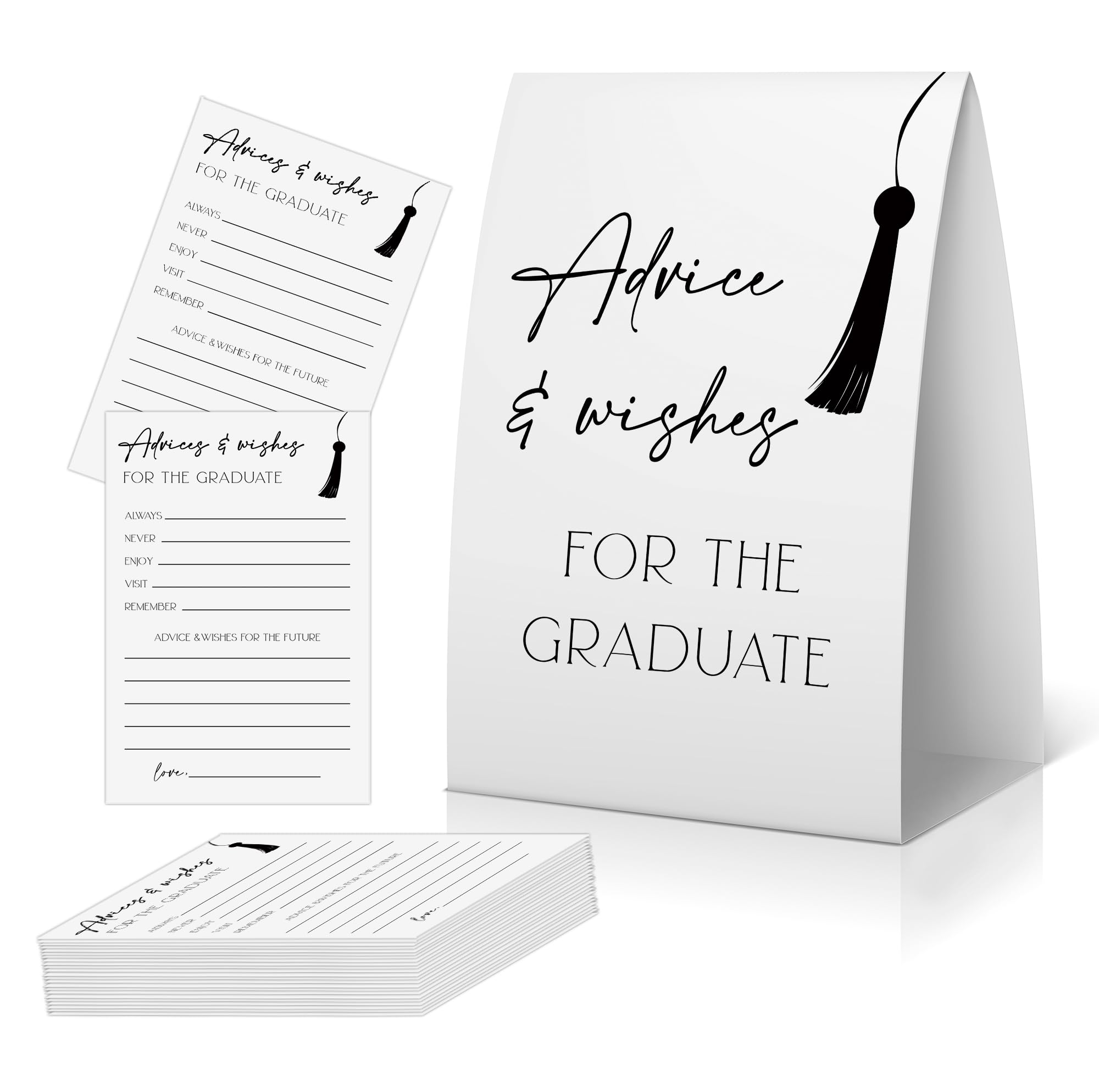 OXEDP Graduation Advice & Wishes Sign, Graduate Advice Cards, Grad Wishes Card, Graduation Party Sign, Words of Wisdom Sign, Graduation Decorations