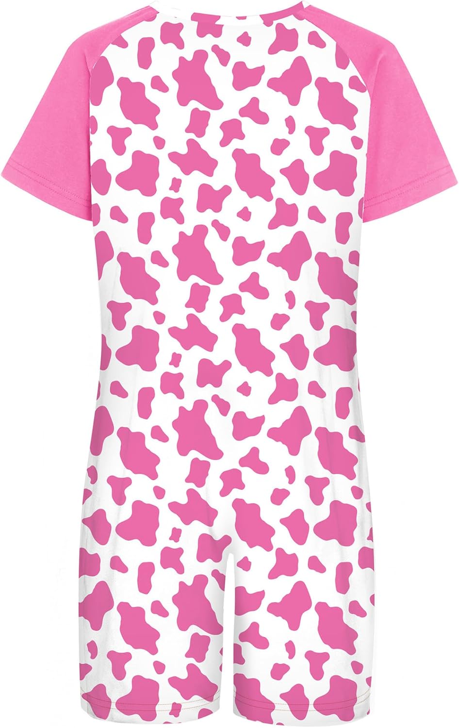 Kids Girls Special Needs Adaptable Clothing Anti-Strip Jumpsuit Printed Short Sleeve Romper