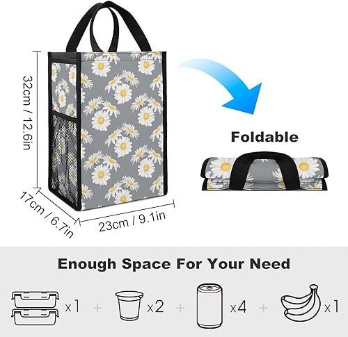 Miniatura 2 de Little Daisy - Bolsas de almuerzo para mujeres y hombres, lonchera aislada, bolsa reutilizable para oficina en casa