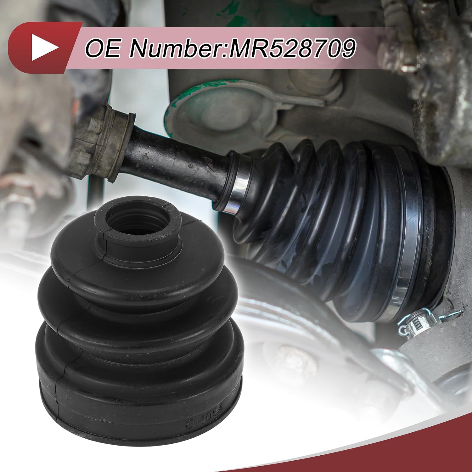 1 Set CV Joint Boot Kit for Mitsubishi Montero 2001-2006 Inner Constant Velocity Joint Boot W/Clamps No.MR528709 Black Rubber