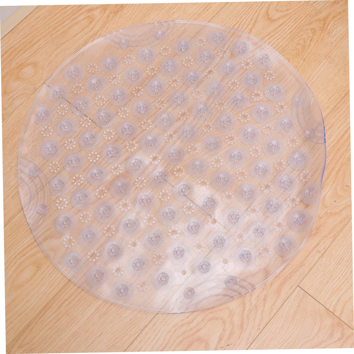 LIFKOME Tappeto da Bagno Resistente e Confortevole Rotondo Antiscivolo in Pvc Bianco Ventose per Soggiorno e Corridoio