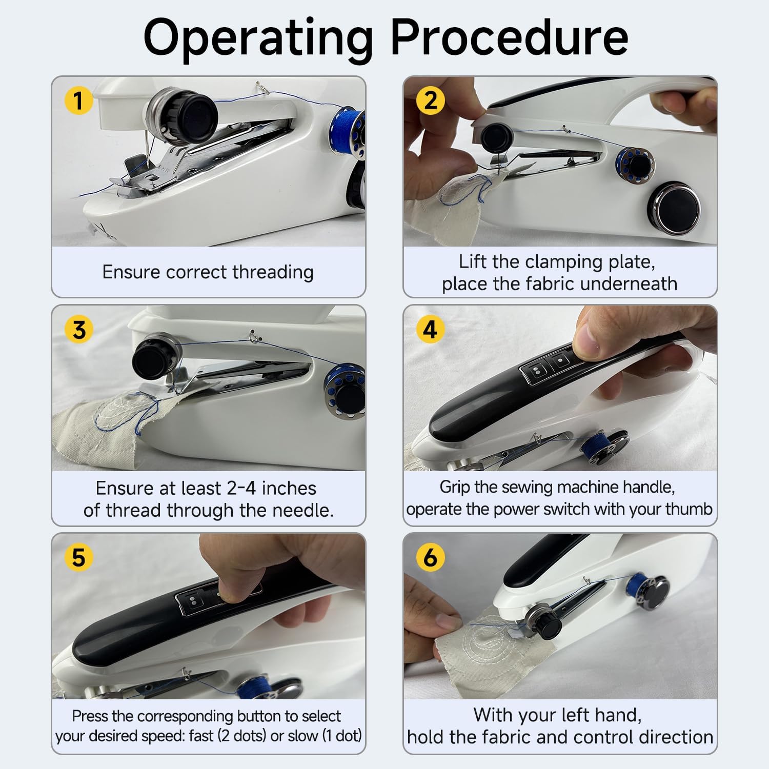 Handheld Sewing Machine, 2-Speed Electric Mini Sewing Device for Beginners, Portable Sewing Machine with Complete Kit for Home DIY, Travel & Emergency Repair - Image 7