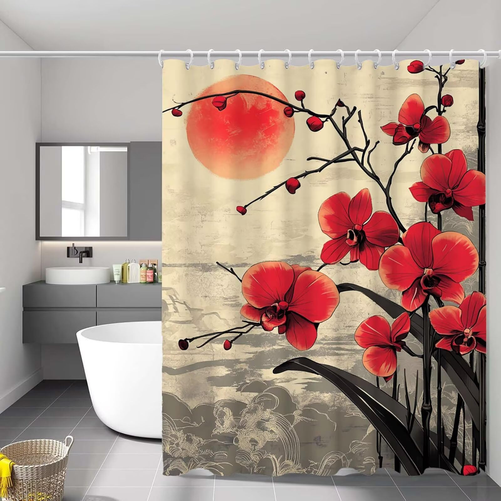Rideau de baignoire imperméable anti-moisissure séchage rapide