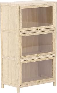 1/12 Scale Dollhouse Shelf,Decor Wooden Bookcase Showcase 3-Shelf Bookshelf for Doll House Decoration