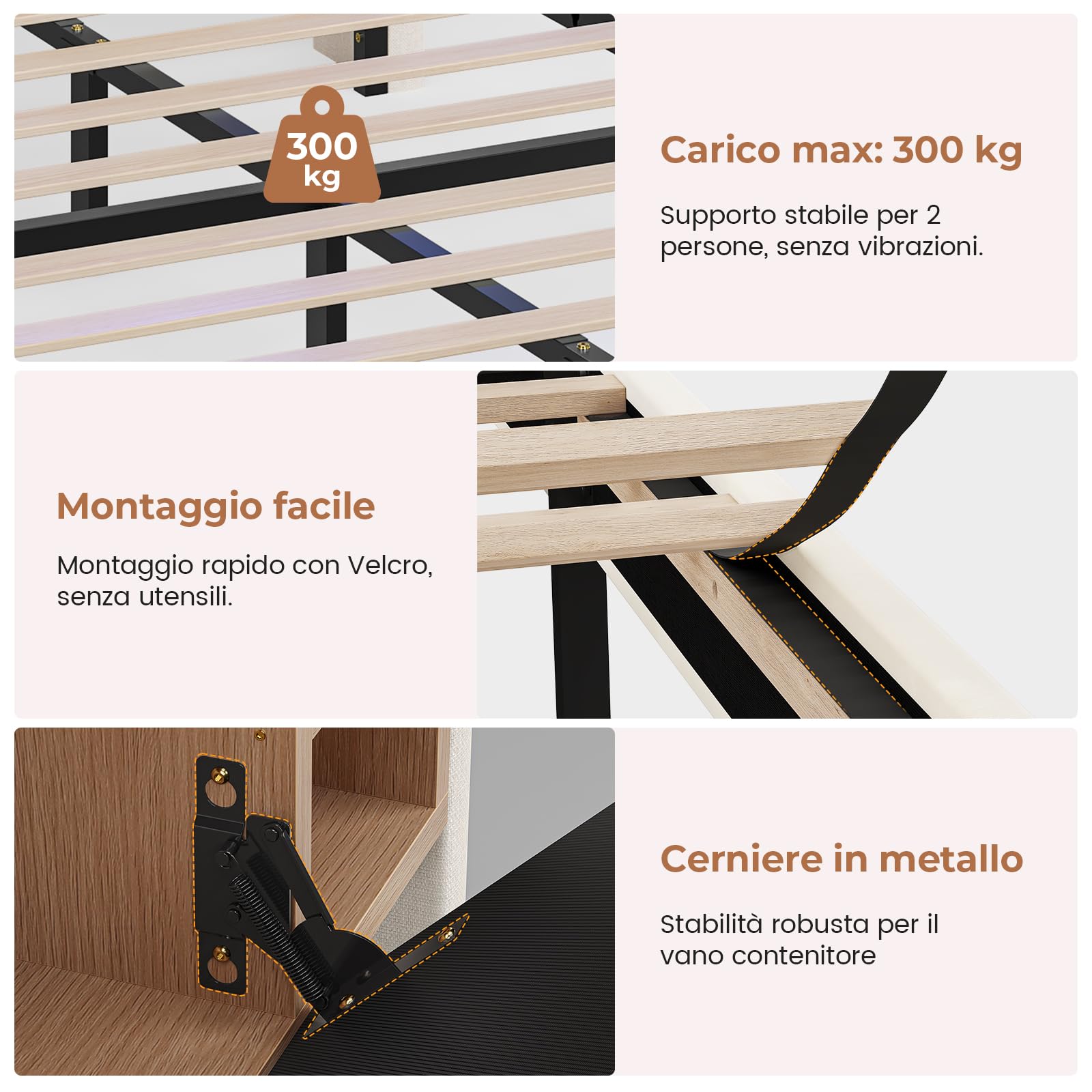 AOGLLATI Letto Singolo Imbottito 90x200 con Cassetti, Letto Contenitore