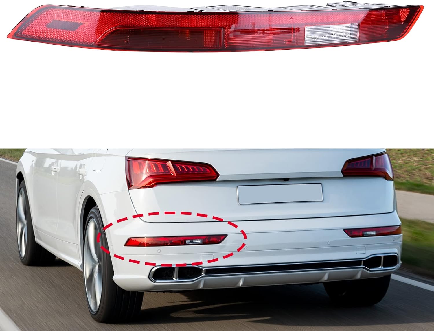 Rear Bumper Reflectors Light Stop Brake Lights Fit for Audi Q5 2018 2019-2021 Lower Tail Fog Brake Lamp 80A 945 070 A 80A945070A 80A-945-070-A - Image 2