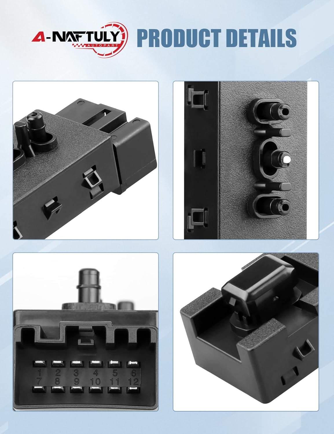 Left Driver Side Power Seat Switch Replacement for Ford Edge Escape Explorer Fusion Expedition F150, Lincoln & Mercury, Power Seat Adjustment Control Switch, 9L3T-14B709-FAW, 9L3Z-14A701-FB