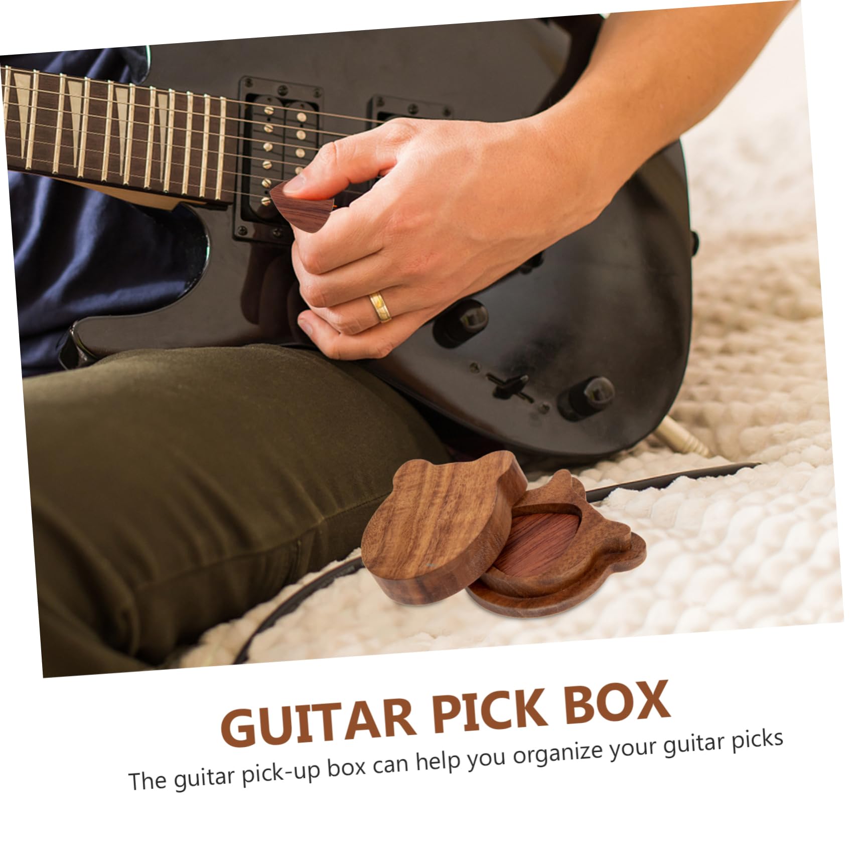 TOYANDONA 5 Sets Gitarrenplektrenhalter Und Holzplektrum Komplettset Für Akustik- Elektro- Und Folk-Gitarren Bequem Und Stabil