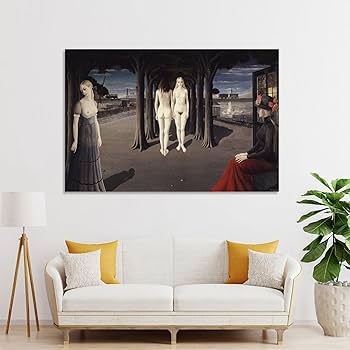 Paul Delvaux ポール・デルヴォー 石版画 「着衣のナイス」【額縁付】 Paul Delvaux ポール・デルヴォー 石版画 「着衣のナイス