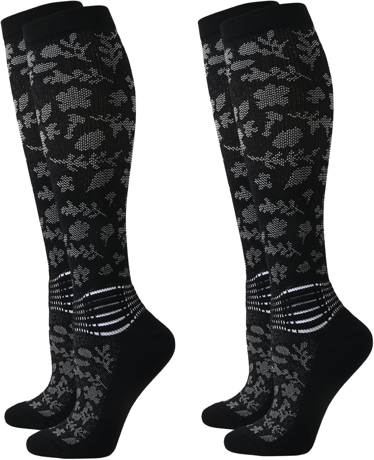 IRAMY Compression Socks for Women Ankle Support Moisture Wicking Knee High Socks 2 Packs