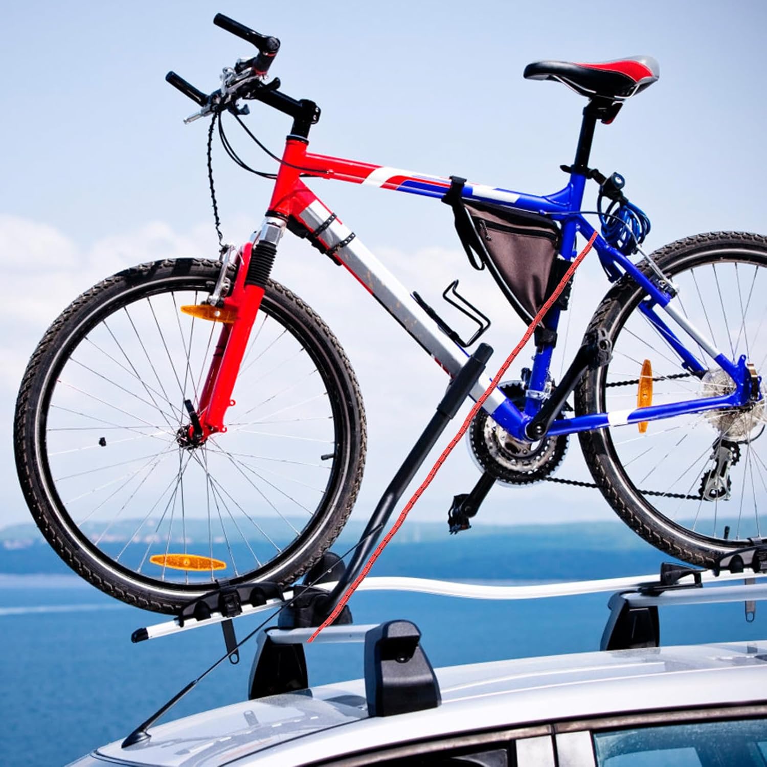 Elastic Luggage Belt Tie-Down Strap 3pcs 8mm X 140mm Red Blue Black Cargo Binding Ropes for Camping Rv Bike Shelf Luggage Rack