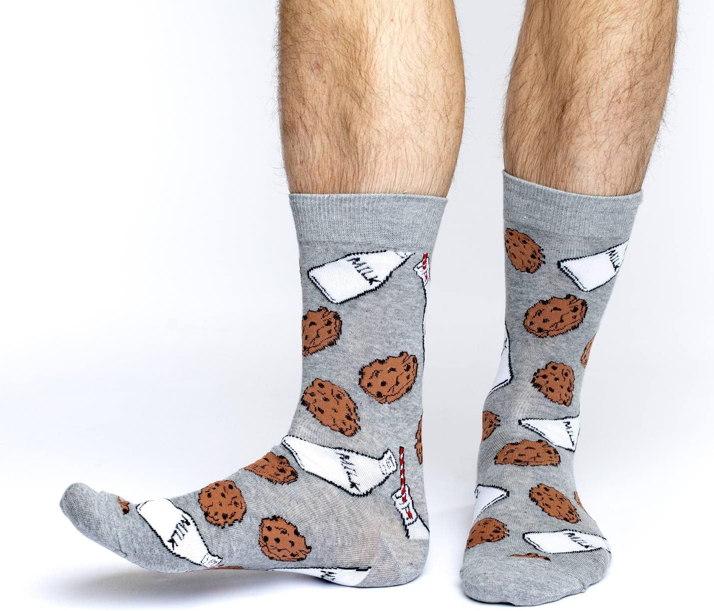 Good Luck Sock Men's Milk & Cookies Socks, Adult, Shoe Size 7-12 - Image 2