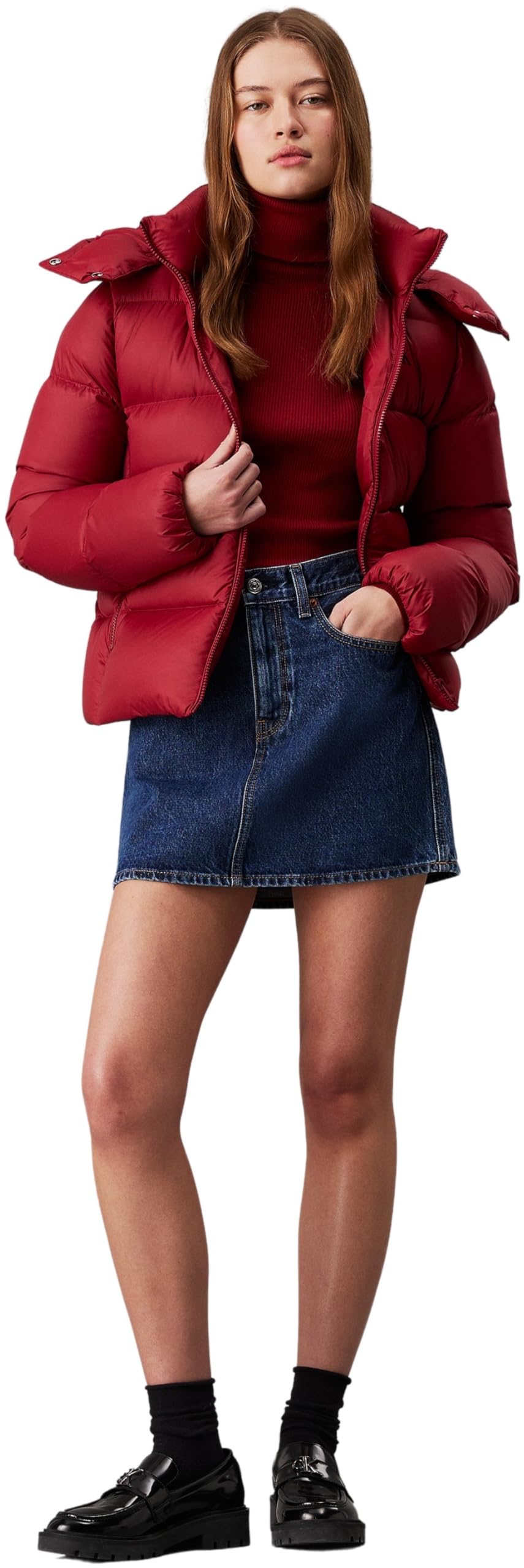 Calvin Klein Donna Piumino Down Short Puffer con Cappuccio