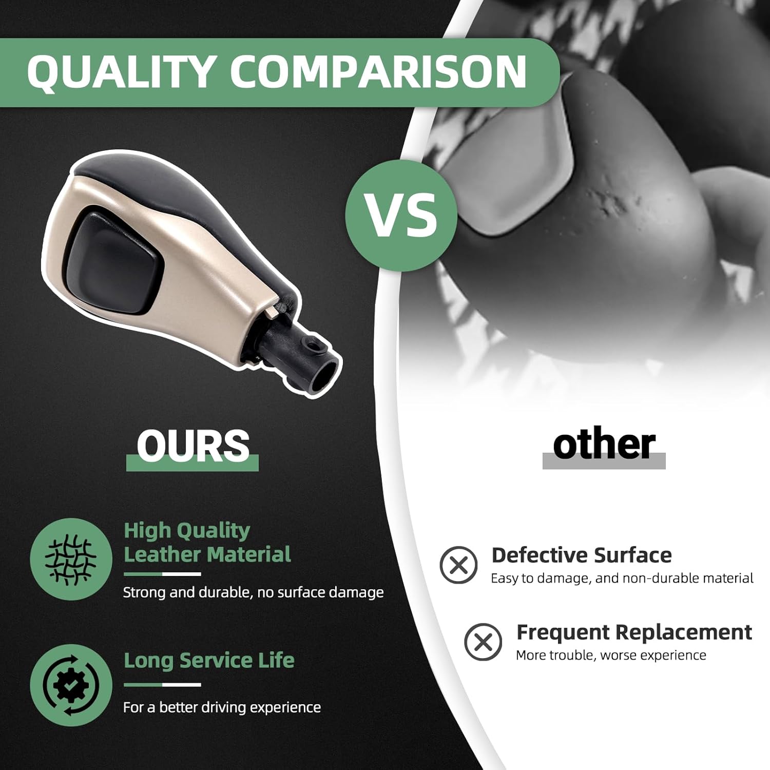 Shifter Knob Fit for Jeep Cherokee Latitude/Sport/Limited/Trailhawk/North/Altitude/Overland/Latitude Plus/High Altitude/etc., 2014-2019 - Replace for 5YD291X9AA Shift Knob Handle