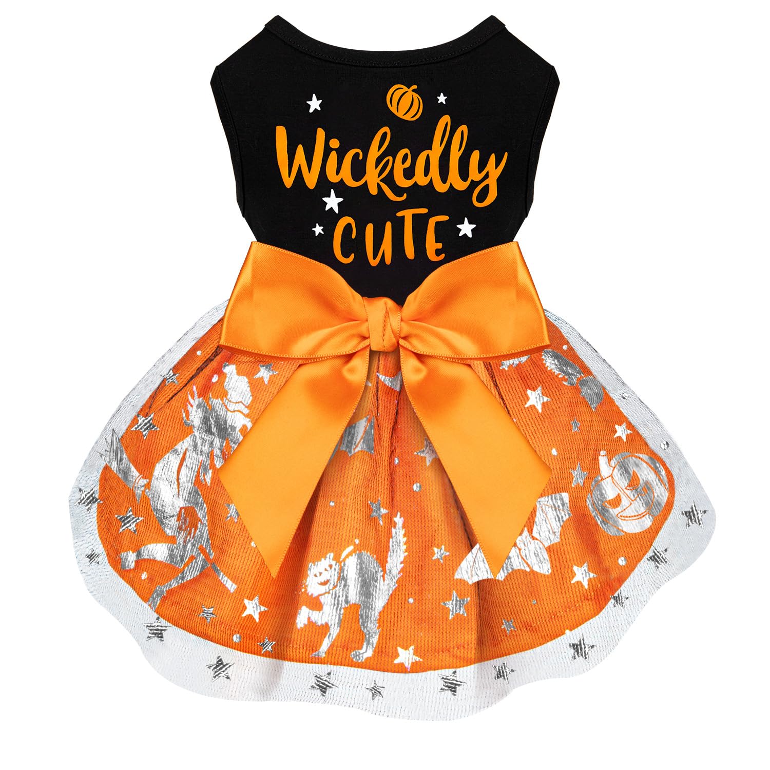 Dog Halloween Costumes Dog Dress Halloween Costumes for Dogs Funny Puppy Dress with Bow for Small Medium Large Dogs Pumpkin Witch Bat Pet Costume