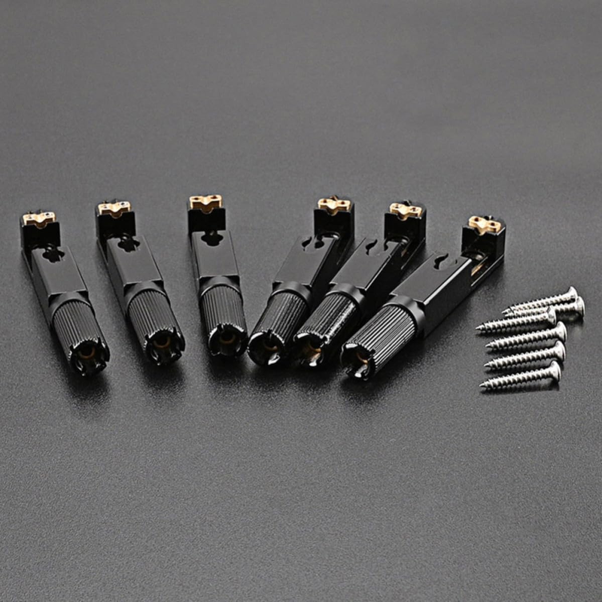 Gitarrenzubehör Metall Gitarrenbrücke Schwarz mit Kompletter Brückenteile Zubehör für Gitarrenreparatur und Austausch Defekter Teile Satz