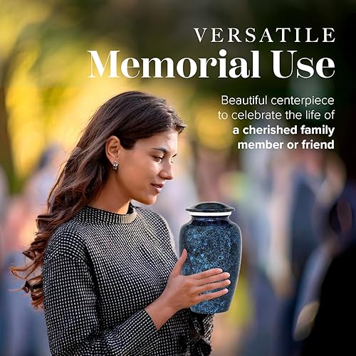 Miniatura 31 de Eternal Harmony Urna grande para cenizas, urna de cremación masculina y femenina para cenizas humanas con acabados elegantes, sello seguro y bolsa
