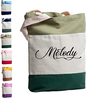 Tri-Color Canvas Blank Shopping Tote Bags,Tri-Color Canvas Bag,Grocery Beach Shopping Bag, Portable Shopping Canvas Bag (Green)