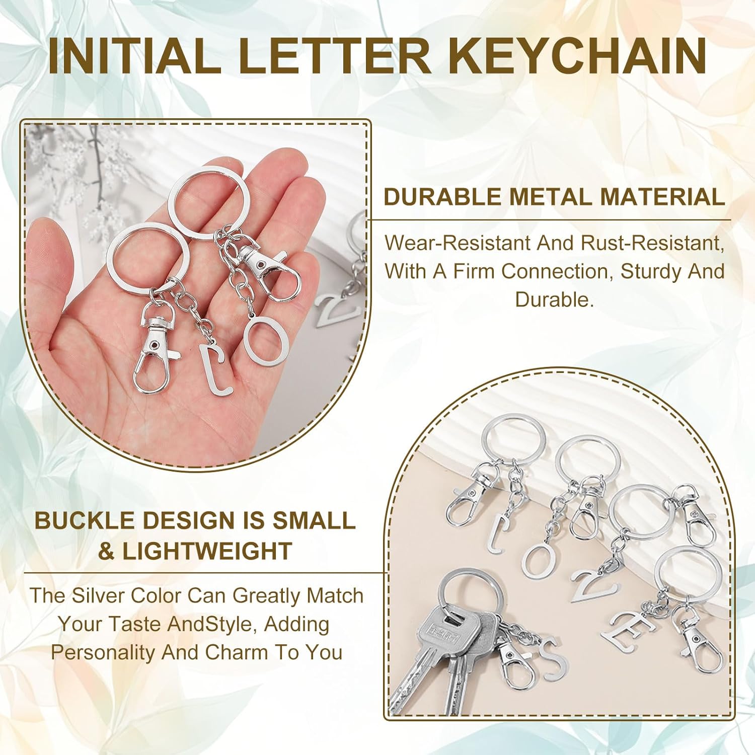 PATIKIL Initial Letter Keychain, Key Chain DIY Pendant Key Ring Bags Backpacks Decor for Men Women Party Gifts Favors - Image 3