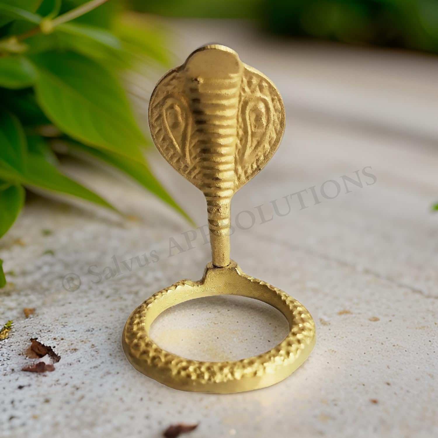 Salvus APP SOLUTIONS Brass Snake for Shivling - Handcrafted Naag Statue for Hindu Pooja and Decor - Intricate and Elegant Design - Perfect Addition to Your Pooja Room (Golden_2 x 2.5 inch)