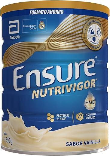 Ensure Nutrivigor - Complemento Alimenticio para Adultos, con HMB, Proteínas, Vitaminas y Minerales, como el Calcio- Sabor Vainilla- 850 g