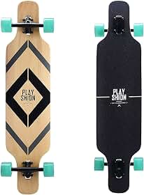 Playshion Longboard Skate Cruiser | Prancha longa de 99 cm | Longboards de cauda de 106 cm