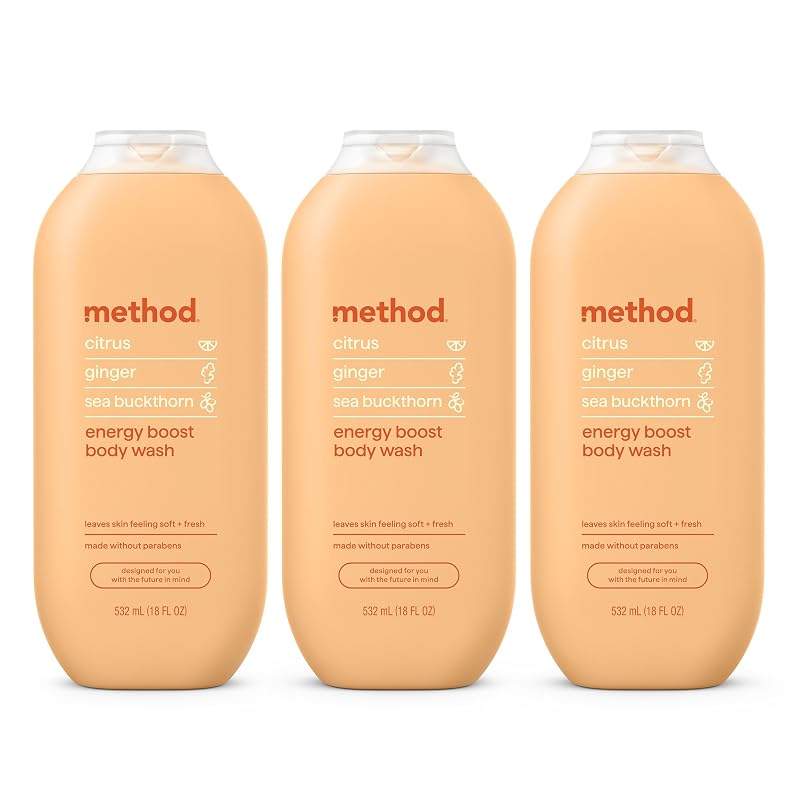 Sabonete líquido corporal Method Energy Boost, 540 mL, Pacote com 3