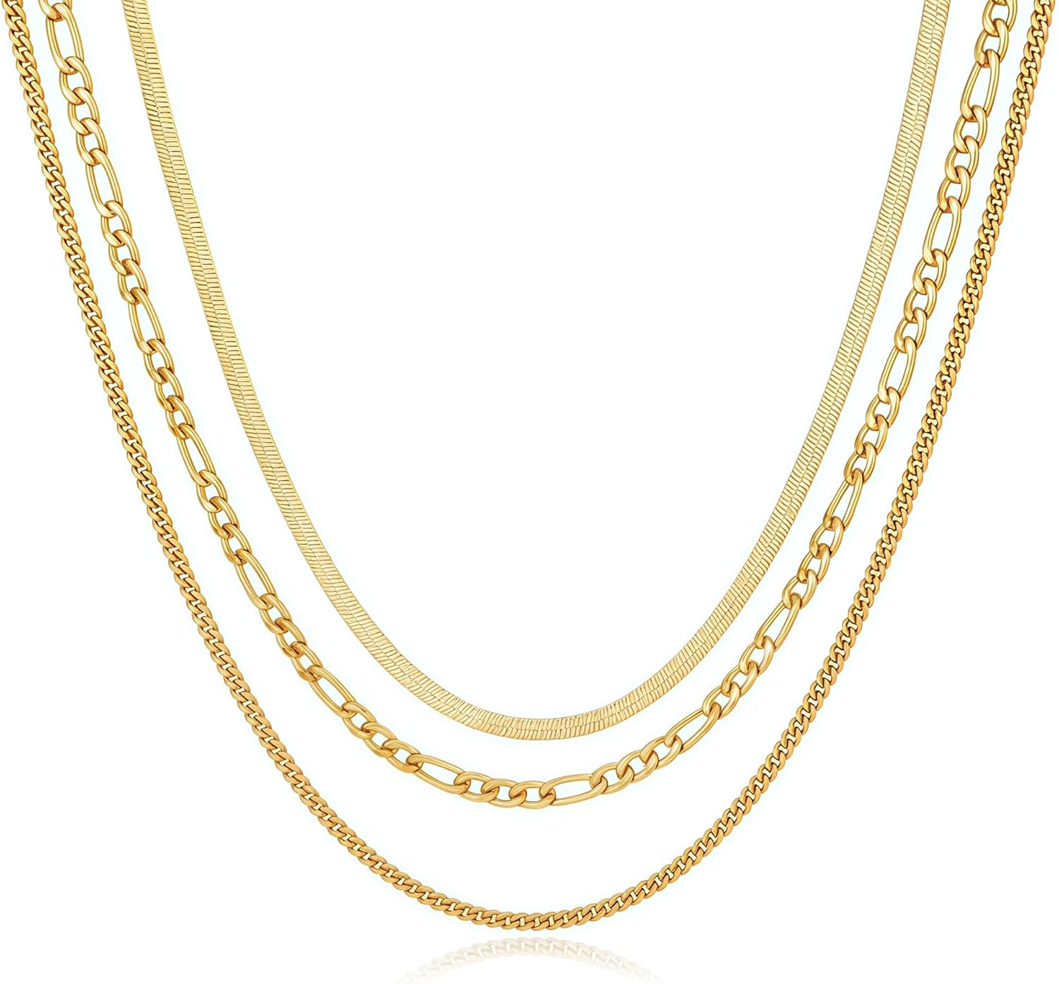 YOIHUR Layered Gold Necklaces for Women,14K Gold Plated Dainty Stackable Stack Choker Necklaces for Women Trendy Layering Pendant Chain Necklace Set Gold Jewelry for Women Gifts