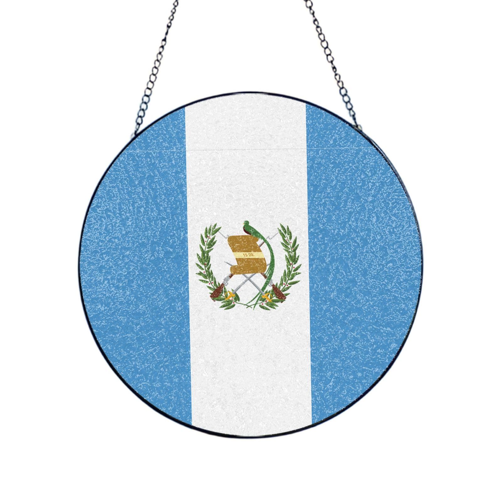 Phayah Flag Of Guatemala Print Glass Window Hanging Sun Catchers Suncatcher Decor For Birthday For Home Garden Porch 10in（25cm）