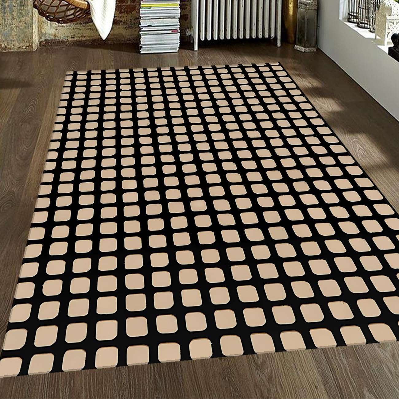 120x150cm Nowoczesny Deska Czarny Beżowy Okrągły Kwadratowy Siatka
