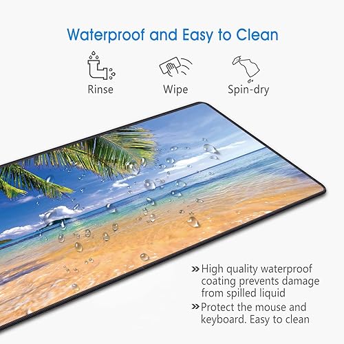 Miniatura 5 de Alfombrilla de mouse para juegos con juego de posavasos, diseño de bordes cosidos, alfombrilla de mouse grande XXL para computadoras portátiles,