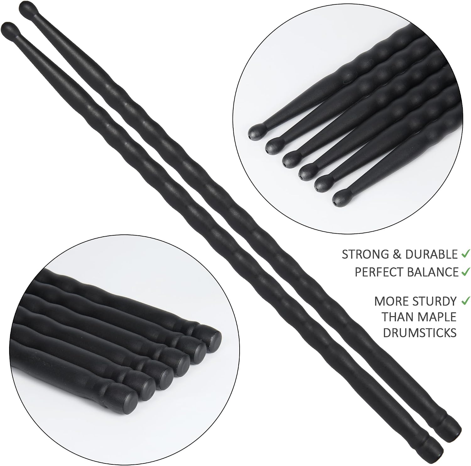 5A Carbon Fiber Drum Sticks 6 Pair Drumsticks Unique Wave non-slip Drumsticks image 3