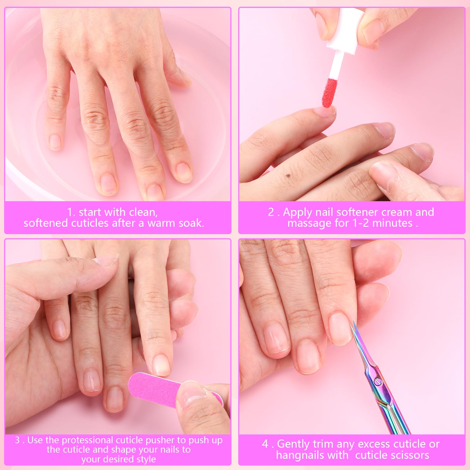 Ciseaux à Cuticules Courbés Extra Fins - Sourcils de Précision, Manucure, Ongles Professionnels en Acier Inoxydable (Coloré)