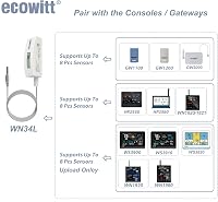 ECOWITT Úszómedence Hőmérő Digitális Vízérzékelő LCD Kijelzővel 3