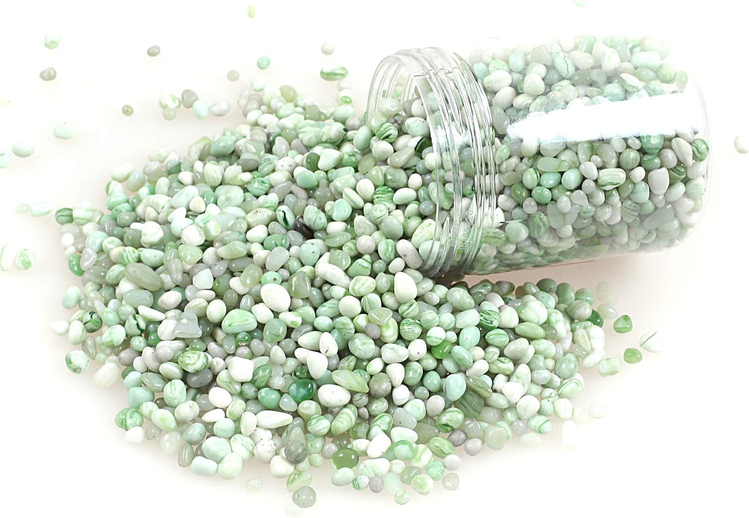 Bеѕt Prоmо Reflective High Luster Round Fire Glass,Glass Gravel Marbles Rocks Pebbles,Vase Fillers Glass Beads Gems for Fish Tank Aquarium Garden Succulent Decoration 3-6mm 305g/10.75oz/0.67lbs (China Green)