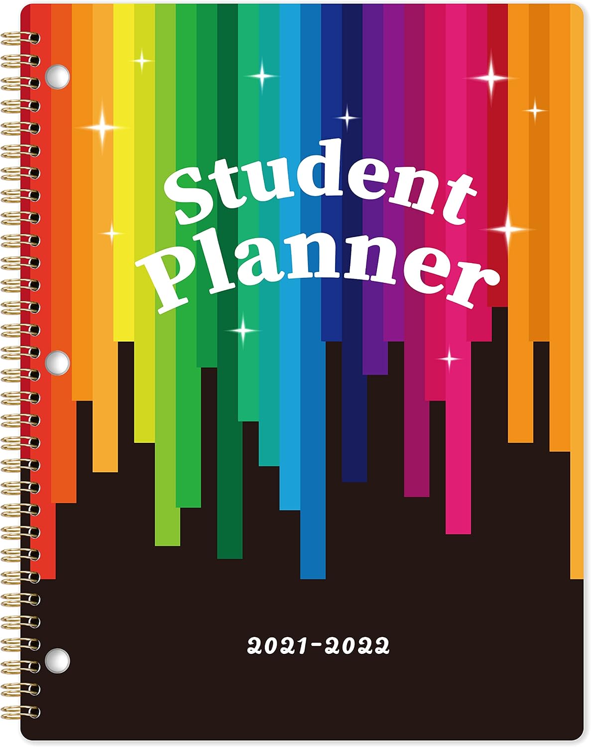 Student Planner 2021-2022 - School Planner with Stickers, July 2021 - June 2022, 8.4" x 10.8", Academic Monthly & Weekly Planner/Agenda, Thick Paper + Holidays + 3-Hole Punched + Twin-Wire - Colorful