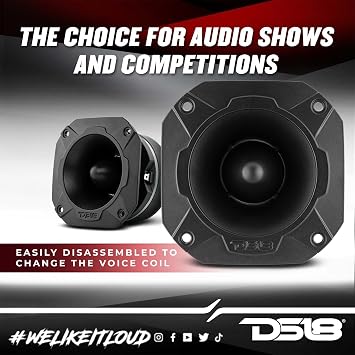 DS18 PRO-TWX3 4 Super Bullet Tweeter 480 Watts 1.5 Aluminum 4-Ohm Vc - PRO Tweeters are The Best in The Car Audio Pro Audio and Voceteo Market (1 Speaker)