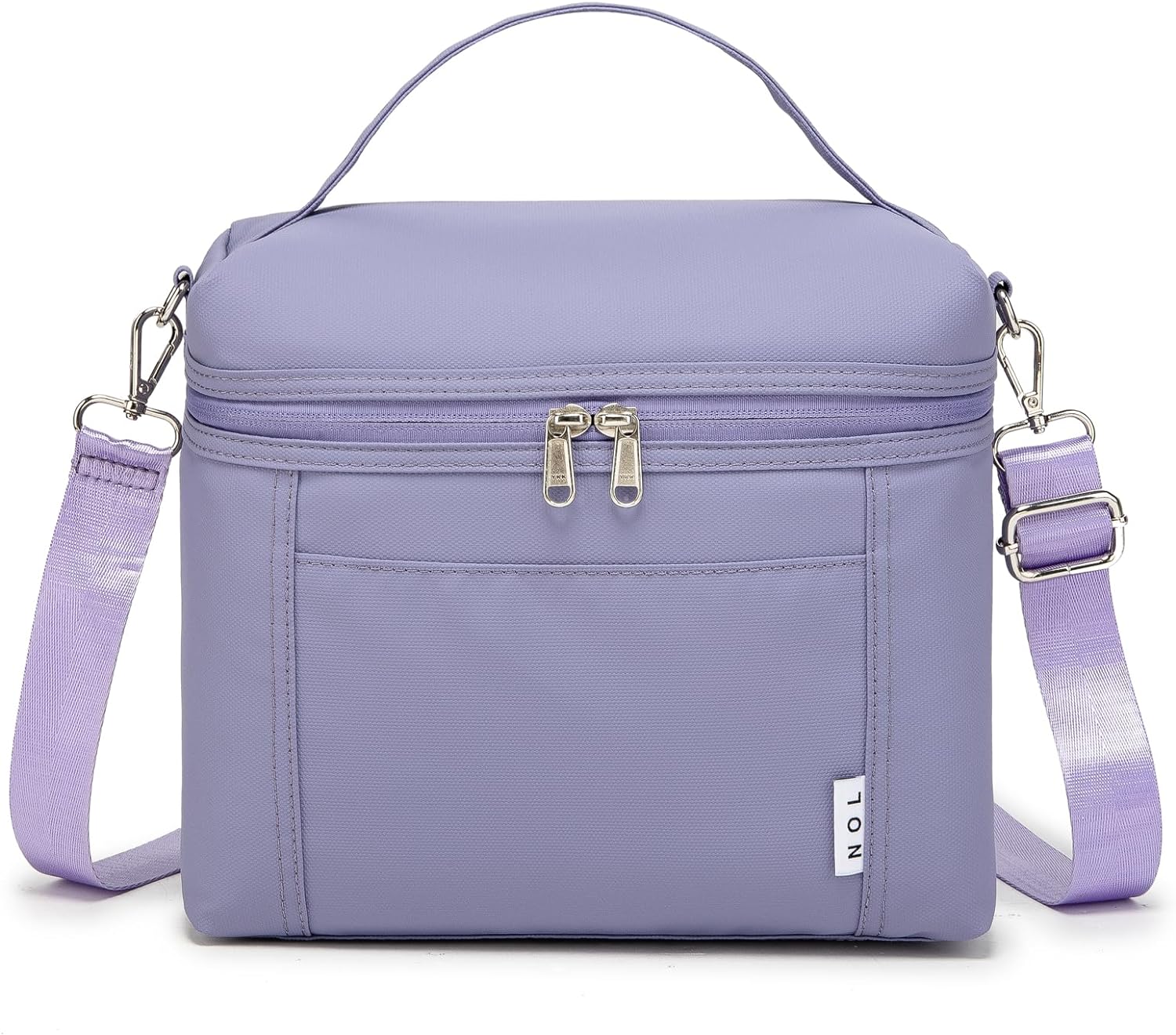 NOL Natural Organic Lifestyle Insulated Lunch Bags for Women Cooler Bag Lightweight Nylon Waterproof Lunch Box For Work (Light purple, Medium(normal))
