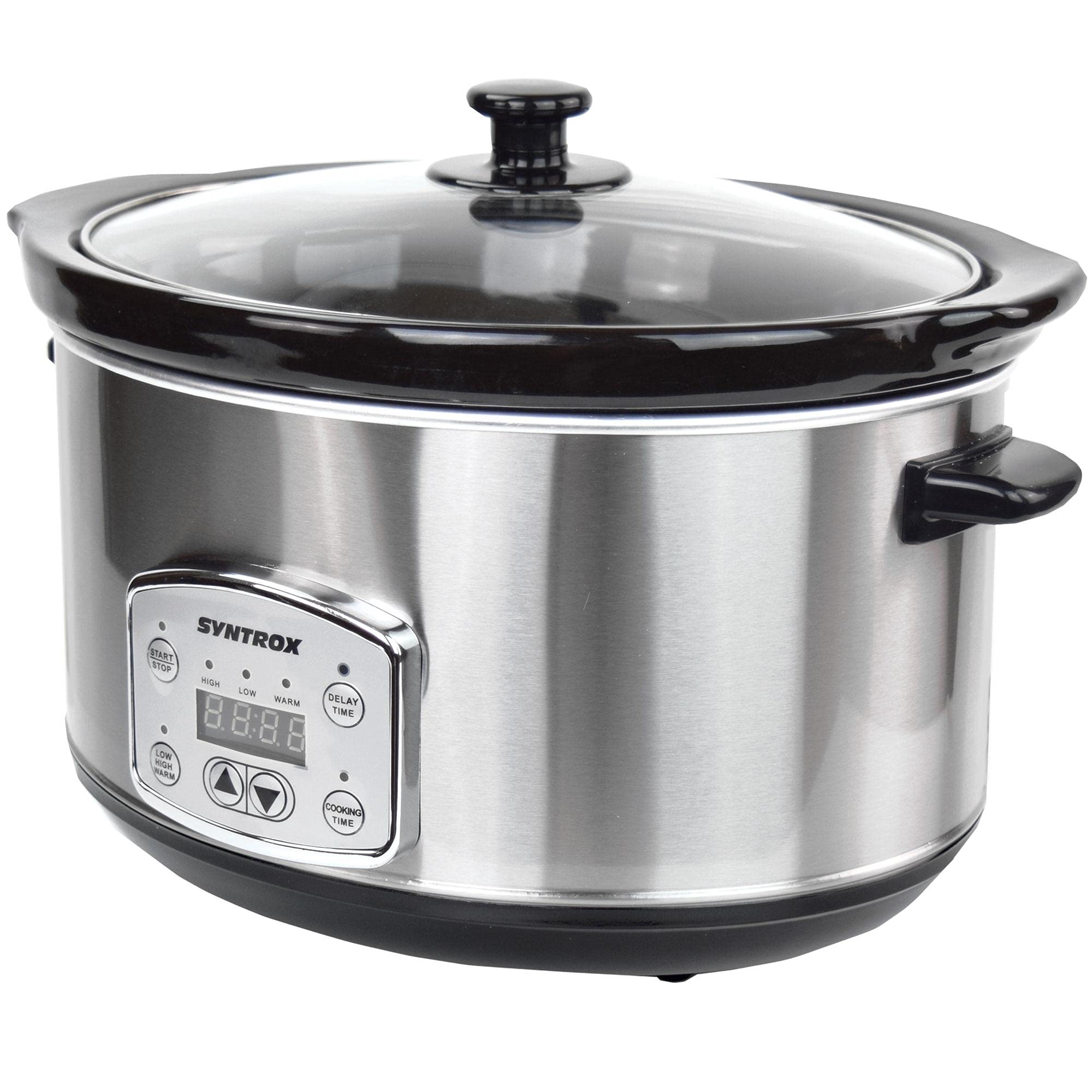 Syntrox Germany Schongarer mit 4,5L Slow Cooker mit 3 Heizstufen und Warmhaltefunktion und 200 Watt