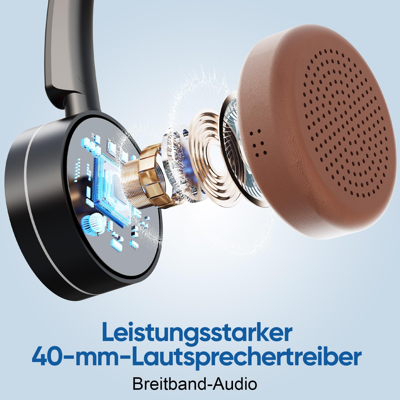 Bluetooth Headset mit Mikrofon für PC, Kabelloses Headset mit Rauschunterdrückungs Mikrofon, USB-Dongle, Stummschalttaste für Arbeit, Büro, Callcenter, Teams